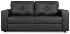 Sofá Living 2 Lugares para Sala de Estar 160cm Licci L07 Couro Preto -