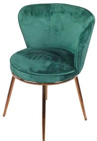 Cadeira Nanda Estofada Veludo Verde Escuro Base Aco Cobre - 71501 Sun House