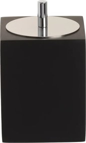 Porta Cotonetes Resina Preto Fosco - Cromado