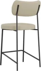 Banqueta Cozinha Média Milli Linho Areia A14                - Mpozenat