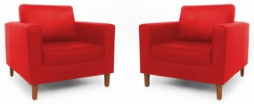 Conjunto 2 Poltrona Decorativa Gabriela Courino Vermelho