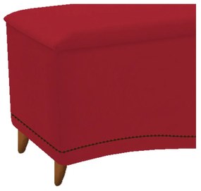 Calçadeira Estofada Yasmim 195 cm King Size Suede Vermelho - ADJ Decor