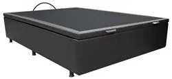 Base Box Baú para Cama Viúva 128x188cm Liz S05 Sintético Preto - Mpoze