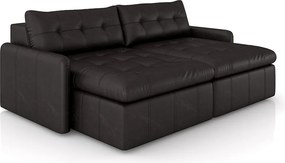 Sofá Retrátil Bipartido Sala de Estar Belém 224cm Couro Borgonha Manchado G52 - Gran Belo