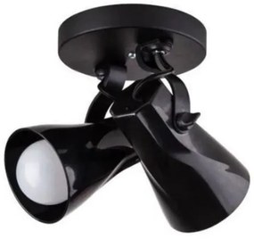 Spot De Sobrepor Octa Duplo Preto Startec Direcionável E27