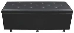 Calçadeira Baú Casal Queen 160cm Estofada Liz S05 Sintético Preto - Mp