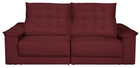 Sofá Retrátil e Reclinável Living Maittê 2,50m Veludo Bordô