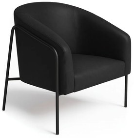 Poltrona Sala Industrial Alta Preto Stella Sintético PU D03 - D'Rossi - Preto