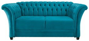 Namoradeira Chesterfield Sofia Suede Azul Turquesa - ADJ Decor