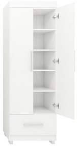 Roupeiro Guarda Roupa 2 Portas Prateleiras Gaveta Branco