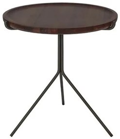 Mesa de Apoio Liz Alta Tampo Castanho Base Bronze - 78042 Sun House