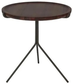 Mesa de Apoio Lizzy Alta Tampo Castanho Base Bronze - 78042 Sun House