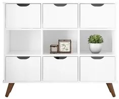 Nicho Organizador Multifuncional 3 Nichos 6 Gavetas Pés Retrô Cube Q01
