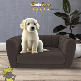 Caminha Casinha para Cachorro Gato Pet Mini Poltrona Meg Veludo Marrom - Loja Sheep - Veludo Marrom