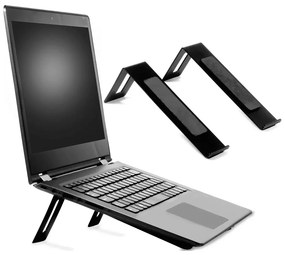 Suporte Notebook Netbook Mac Laptop Preto Universal Apoio Levantar Suspender 14 a 17 Polegadas de Metal