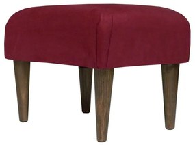 Banquinho Acolchoado Sigma em Suede com Pés Palito - Vinho