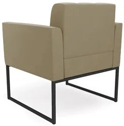 Poltrona Base Industrial Preto Kit 2 Ana Suede Marrom RT - Ibiza