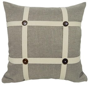 Capa de Almofada Roka em Linho em Tons de Bege e Marfim 44x44cm - ARK-0106 - Somente Capa