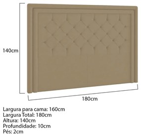 Cabeceira Queen Estocolmo P04 160 cm Suede - ADJ Decor
