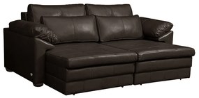 Sofá Decorativo Piece Bipartido Retrátil Sala de Estar 250cm Couro Marrom G58 - Gran Belo