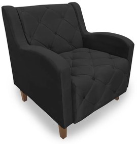 Poltrona Decorativa Munique Pés Palito Suede Preto - Sheep Estofados