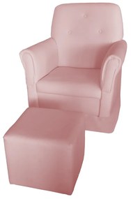 Poltrona Suzi Amamentação Balanço + Puff Suzi Suede Rosê