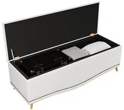 Calçadeira Baú Queen 160cm com Tachas Imperial J02 Sintético Branco -