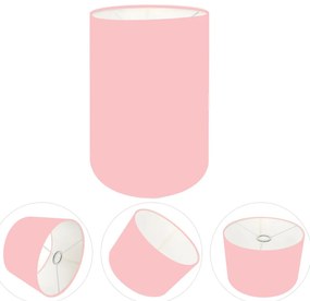 Cúpula Abajur Cilíndrica Cp-7003 Ø15x20cm Rosa Bebê