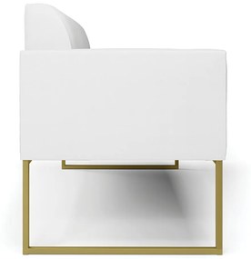 Sofá Namoradeira Base Industrial Dourado Marisa Corino D03 - D'Rossi - Branco