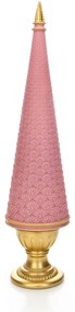 Árvore Decorativa de Natal em Resina Rosa e Dourado 45x11 cm - D'Rossi