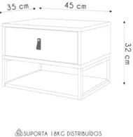 Mesa De Cabeceira Para Quarto 1 Gaveta Sigma C14 Branco - Mpozenato