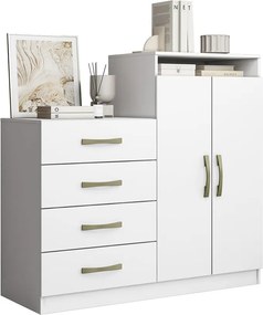 Cômoda Quarto 2 Portas Sapateira 120cm Elára Atacama/Branco A09 - D'Rossi
