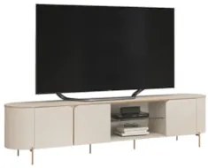 Rack Bancada de TV 75 Pol 241cm Ariane D04 Off White/Dourado - Mpozena