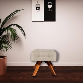 Puff Decorativo Base Giratória Karen Suede Bege G19 - Gran Belo
