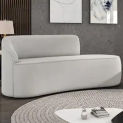 Sofá 3 Lugares Para Sala 180cm Orgânico Wendi Veludo Cinza I01  - Mpoz