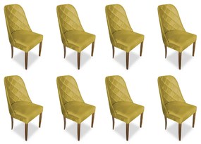 kit com 8 Cadeiras de Jantar Dublin Suede Amarelo