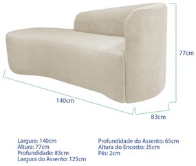 Kit Sofá Curvo França 140cm L.E e Poltrona Luiza Max Conforto, Elegância e Design Moderno Bouclé