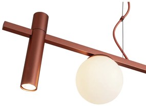 Pendente Miscela 12X20X85Cm Tubo E Globo Ø12Cm 3Xmr11 / 2Xg9 - Usina 1... (BT - Branco Texturizado, Fosco (Branco))