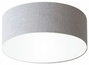 Plafon Cilíndrico Md-3047 Cúpula em Tecido 45x15cm Rústico Cinza - Bivolt