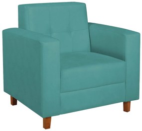 Poltrona Decorativa Denver Suede Azul Turquesa - ADJ Decor