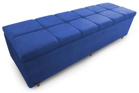 Calçadeira Baú Casal King 195cm Veneza Suede Azul - Sheep Estofados - Azul
