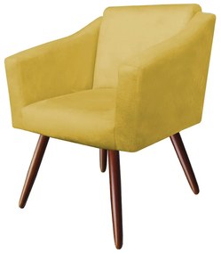 Poltrona San Marino Decorativa Suede Amarelo