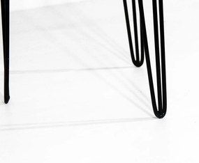 Mesa Lateral Decorativa Sandy Pés Hairpin Legs Preto Tampo Vermelho