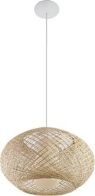 Pendente Juta Rústica Bege E Off White Ø42cm