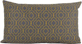 Capa almofada LYON Veludo estampado Geométrico Mostarda e Chumbo 30x50cm