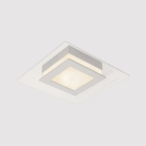 Plafon Led Sobrepor Quadrado Branco 9W Lisboa - LED BRANCO QUENTE (3000K)