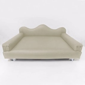 Cama Sofá Pet Meg Para Cães E Gatos Elegante e confortável Courino Bege