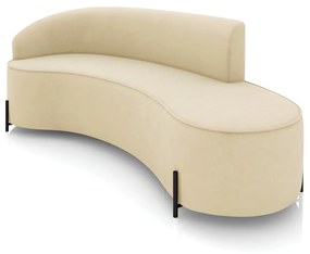 Sofá 4 Lugares Orgânico 220cm Pé Ferro Preto Morgan Suede D03 - D'Rossi - Bege