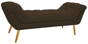 Calçadeira Estofada Veneza 140 cm Casal Suede Marrom - ADJ Decor