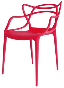 Cadeira Externa de Plástico Reciclável Decorativa Amsterdam Vermelho L15 - Gran Belo